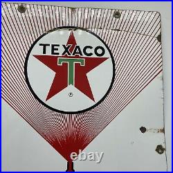 3-5-60 Original''texaco Diesel'' Pump Plate 12x18 Inches Porcelain Sign USA