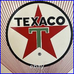 3-6-63 Original''texaco Diesel Chief'' Porcelain Pump Plate 12x18 In. USA