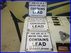 3 Very Nice Porcelain Gas Pump Signs Contains Lead Original Texaco Shell Mobil