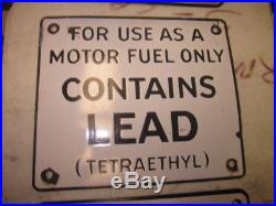 3 Very Nice Porcelain Gas Pump Signs Contains Lead Original Texaco Shell Mobil