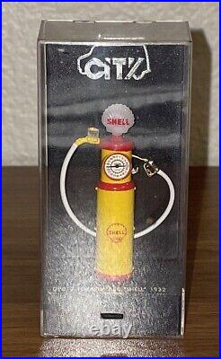 (6) CITY Vintage SHELL/ TEXACO 1/43 Miniature Model Diecast Fuel Gas Pumps
