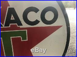 6 Foot 6' Texaco Gasoline Gas Pump Can Automobile Double Sided Porcelain Sign