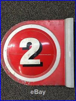 6 Texaco Double Sided Numbered Gas Pump Flanged Signs