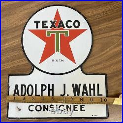 Antique 1952 Texaco Consignee Gas Pump Porcelain Enamel Sign Antique