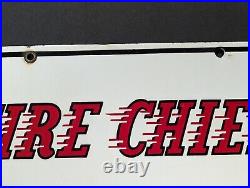 Antique Original 1961 Texaco Fire Chief Gasoline Porcelain Pump Sign Dated