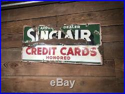 Antique Porcelain Sinclair Sign Gas Pump Service Station Oil Can Gulf Texaco Old