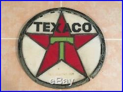 Antique Texaco Globe Gas Pump Top Stained Glass Lead 1910-1920