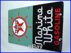 Auto U. S. A. Texaco Marine Whitegas pump or Truck Porcelain sign