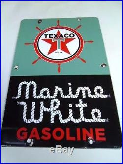 Auto U. S. A. Texaco Marine Whitegas pump or Truck Porcelain sign