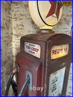 Bennett Texaco Firechief Gas Pump Original Signs, Original Texaco Star Globe