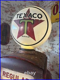 Bennett Texaco Firechief Gas Pump Original Signs, Original Texaco Star Globe