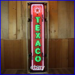 Big Texaco Neon sign steel Case wall shop lamp light Gasoline gas oil pump globe