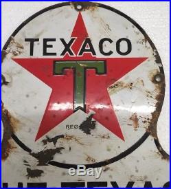 Ca. 1930's original Texaco gas pump advertising sign