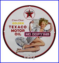 Car Oil Texaco Motor Oil Porcelain Vintage Style Gas Pump Sign Car Oil Texaco Motor Oil Porcelain Vintage Style Gas Pump Sign
