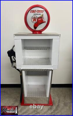 Custom 1960's TEXACO Fire Chief Bennett Gas Pump with Display Shelves