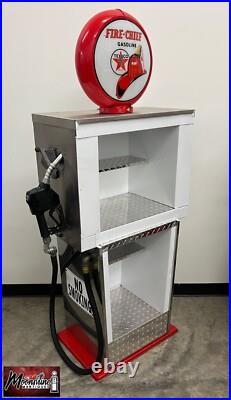 Custom 1960's TEXACO Fire Chief Bennett Gas Pump with Display Shelves