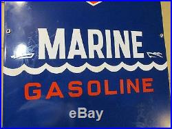 D-X Marine Sign, Gas Pump Sign, Gas Pump, Porcelain Sign, Marine Sign, Mobil
