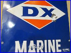 D-X Marine Sign, Gas Pump Sign, Gas Pump, Porcelain Sign, Marine Sign, Mobil
