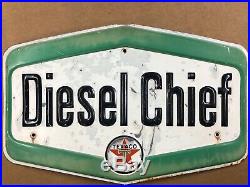 Diesel Chief Texaco Gas Pump Sign Embossed Letters