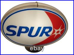 Double Sided SPUR Gas Pump Glass Globe Mobile Sunoco Gulf Texaco Indian