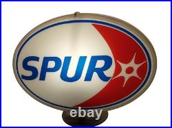 Double Sided SPUR Gas Pump Glass Globe Mobile Sunoco Gulf Texaco Indian