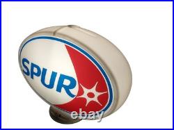 Double Sided SPUR Gas Pump Glass Globe Mobile Sunoco Gulf Texaco Indian