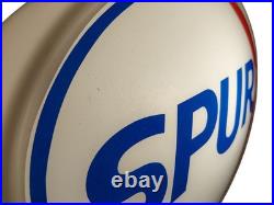 Double Sided SPUR Gas Pump Glass Globe Mobile Sunoco Gulf Texaco Indian