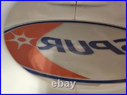 Double Sided SPUR Gas Pump Glass Globe Mobile Sunoco Gulf Texaco Indian