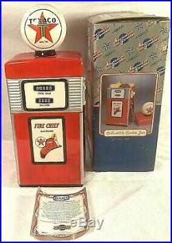 ENESCO TEXACO GAS PUMP Fire Chief Gasoline Cookie Jar limited Edition
