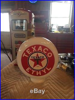 Eco Airmeter Texaco Ethyl Mini Globe Milk Glass 9 X 3 Gas Pump Vintage Style