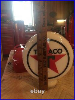Eco Airmeter Texaco Mini Globe Milk Glass 9 Globe 3 Base Gas Pump