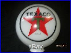 Eco Airmeter Texaco Mini Globe Milk Glass 9 Globe 3 Base Gas Pump Damaged