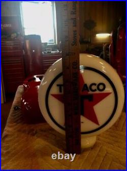 Eco Airmeter Texaco Star Mini Globe Milk Glass 9 X 3 Gas Pump Vintage Style
