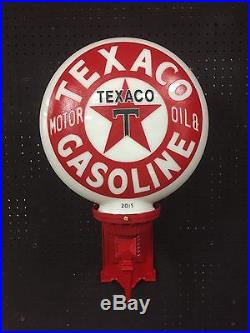 Etched Texaco Gas Pump Globe Gas & Oil