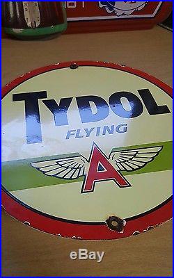 FLYING A TYDOL GASOLINE sign porcelain oil gas pump vintage lubster display