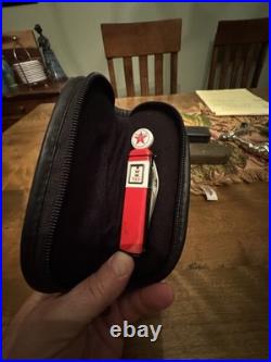 Franklin Mint Texaco Gas Pump Collector Knife In Soft Lined, Soft Shell Case