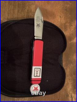 Franklin Mint Texaco Gas Pump Collector Knife In Soft Lined, Soft Shell Case