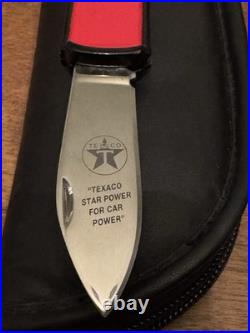 Franklin Mint Texaco Gas Pump Collector Knife In Soft Lined, Soft Shell Case