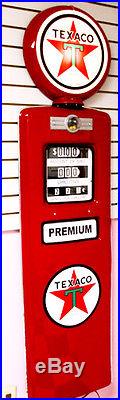 Full Size Vintage Texaco Gas Pump Front with Lighted Globe NR, Free Shipping