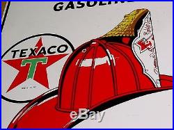 GREAT SHAPE 1957 Vintage TEXACO FIRE CHIEF Old Gas Pump Porcelain Sign