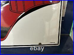 GUARANTEED ORIGINAL 1960 TEXACO FIRE CHIEF Pump Plate PORCELAIN Advertising OLD