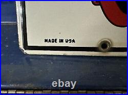 GUARANTEED ORIGINAL 1960 TEXACO FIRE CHIEF Pump Plate PORCELAIN Advertising OLD