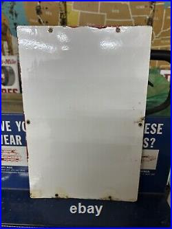 GUARANTEED ORIGINAL 1960 TEXACO FIRE CHIEF Pump Plate PORCELAIN Advertising OLD