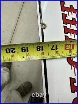GUARANTEED ORIGINAL 1960 TEXACO FIRE CHIEF Pump Plate PORCELAIN Advertising OLD