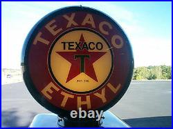 Gas pump globe TEXACO ETHYL reproduction 2 glass lense NEW