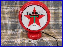 Gas pump globe TEXACO repo. 2 GLASS LENS & LIGHT STAND, NEW, FREE SHIPPING