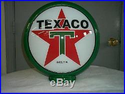 Gas pump globe TEXACO reproduction 2 GLASS LENS in a plastic body NEW Gas pump globe TEXACO reproduction 2 GLASS LENS in a plastic body NEW