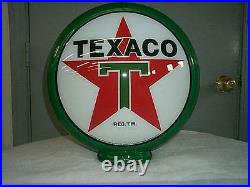 Gas pump globe TEXACO reproduction 2 GLASS LENS in a plastic body NEW Gas pump globe TEXACO reproduction 2 GLASS LENS in a plastic body NEW