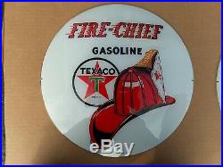 Gas pump globe Texaco Fire Chief repro. 2 GLASS LENS 3-7-87 PERFECT