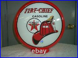 Gas pump globe Texaco Fire Chief repro. 2 GLASS LENS in a plastic body NEW